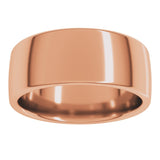 14K Rose 8 mm Comfort-Fit Standard Weight European-Style Band Size 11.5