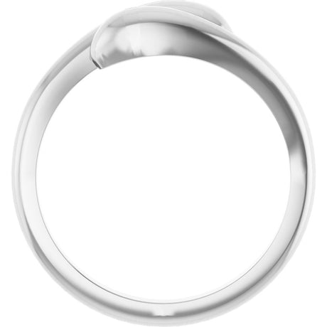 14K White Domed Bypass Ring