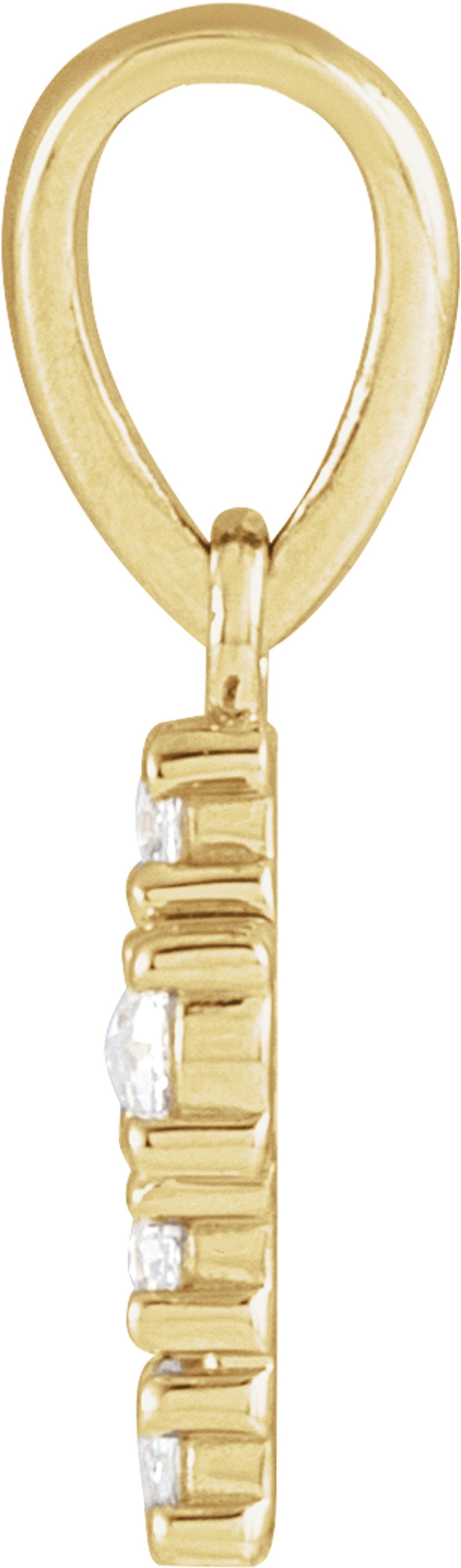 14K Yellow 1/8 CTW Rose-Cut Natural Diamond Cross Pendant