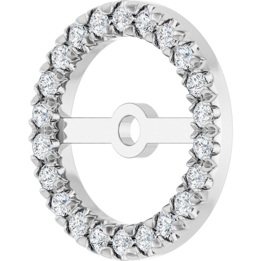 14K White Gold 7 mm ID 1/6 CTW Natural Diamond French-Set Earring Jackets 