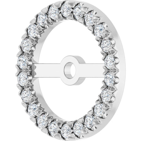 14K White Gold 7 mm ID 1/6 CTW Natural Diamond French-Set Earring Jackets 