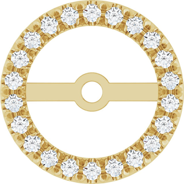 14K Yellow Gold 7 mm ID 1/5 CTW Lab-Grown Diamond French-Set Earring Jackets