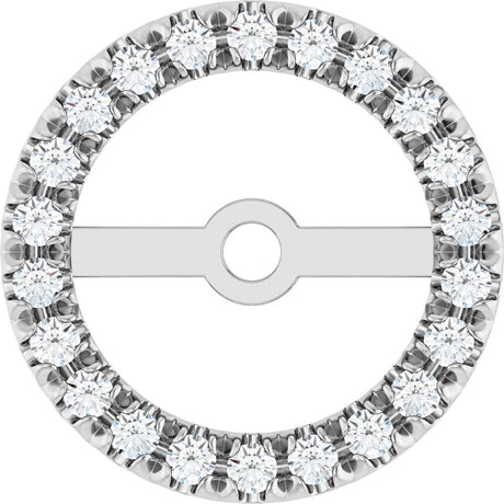 14K White Gold 7 mm ID 1/6 CTW Natural Diamond French-Set Earring Jackets 