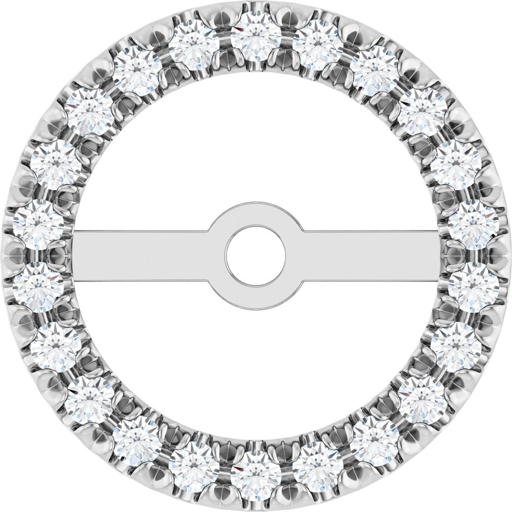14K White Gold 7 mm ID 1/6 CTW Natural Diamond French-Set Earring Jackets 