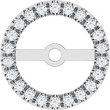 14K White Gold 7 mm ID 1/6 CTW Natural Diamond French-Set Earring Jackets 