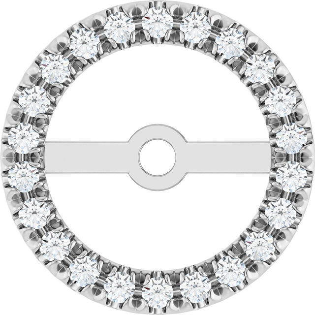 14K White Gold 7 mm ID 1/5 CTW Lab-Grown Diamond French-Set Earring Jackets