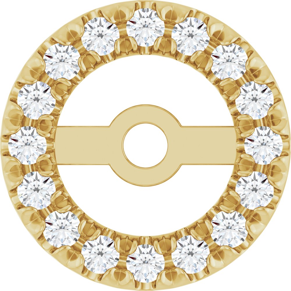 14K Yellow Gold 4.6 mm ID 1/8 CTW Natural Diamond French-Set Earring Jackets