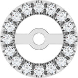 14K White Gold 4.6 mm ID 1/8 CTW Natural Diamond French-Set Earring Jackets
