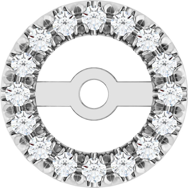 14K White Gold 4.6 mm ID 1/8 CTW Natural Diamond French-Set Earring Jackets