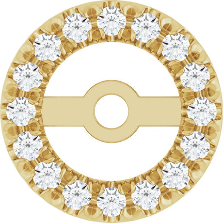 14K Yellow Gold 4.6 mm ID 1/8 CTW Natural Diamond French-Set Earring Jackets