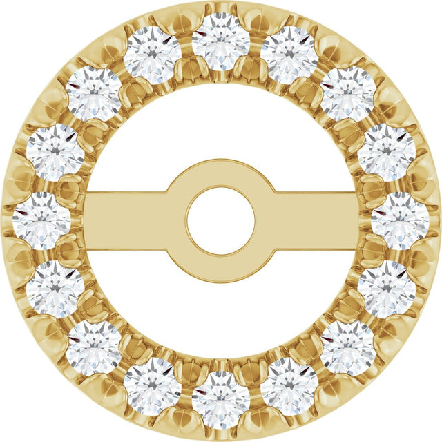14K Yellow Gold 4.6 mm ID 1/8 CTW Natural Diamond French-Set Earring Jackets
