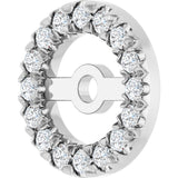 14K White Gold 4.6 mm ID 1/8 CTW Natural Diamond French-Set Earring Jackets