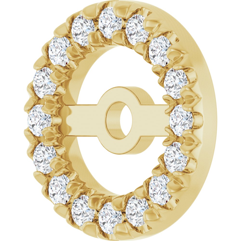 14K Yellow Gold 4.6 mm ID 1/8 CTW Natural Diamond French-Set Earring Jackets