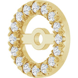 14K Yellow Gold 4.6 mm ID 1/8 CTW Natural Diamond French-Set Earring Jackets