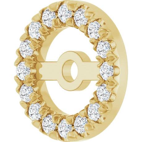14K Yellow Gold 4.6 mm ID 1/8 CTW Natural Diamond French-Set Earring Jackets