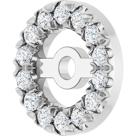 14K White Gold 3.6 mm ID 1/10 CTW Natural Diamond French-Set Earring Jackets