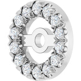 14K White Gold 3.6 mm ID 1/10 CTW Natural Diamond French-Set Earring Jackets