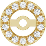 14K Yellow 3.6 mm ID 1/10 CTW Natural Diamond French-Set Earring Jackets