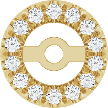14K Yellow 3.6 mm ID 1/10 CTW Natural Diamond French-Set Earring Jackets