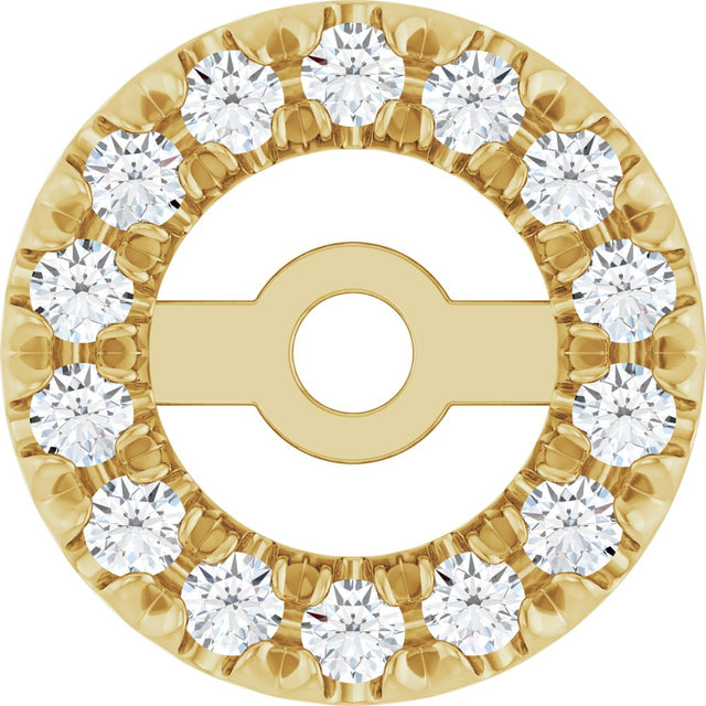 14K Yellow 3.6 mm ID 1/10 CTW Natural Diamond French-Set Earring Jackets