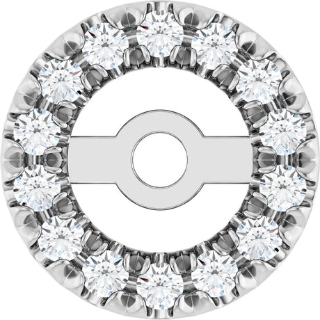 14K White Gold 3.6 mm ID 1/10 CTW Natural Diamond French-Set Earring Jackets