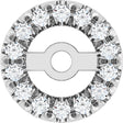 14K White Gold 3.6 mm ID 1/10 CTW Natural Diamond French-Set Earring Jackets