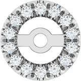 14K White Gold 3.6 mm ID 1/10 CTW Natural Diamond French-Set Earring Jackets