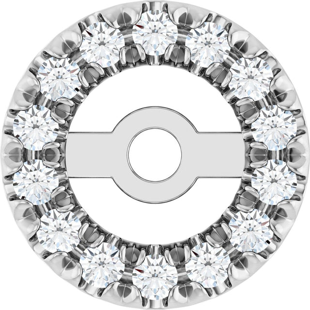 14K White Gold 3.6 mm ID 1/10 CTW Natural Diamond French-Set Earring Jackets