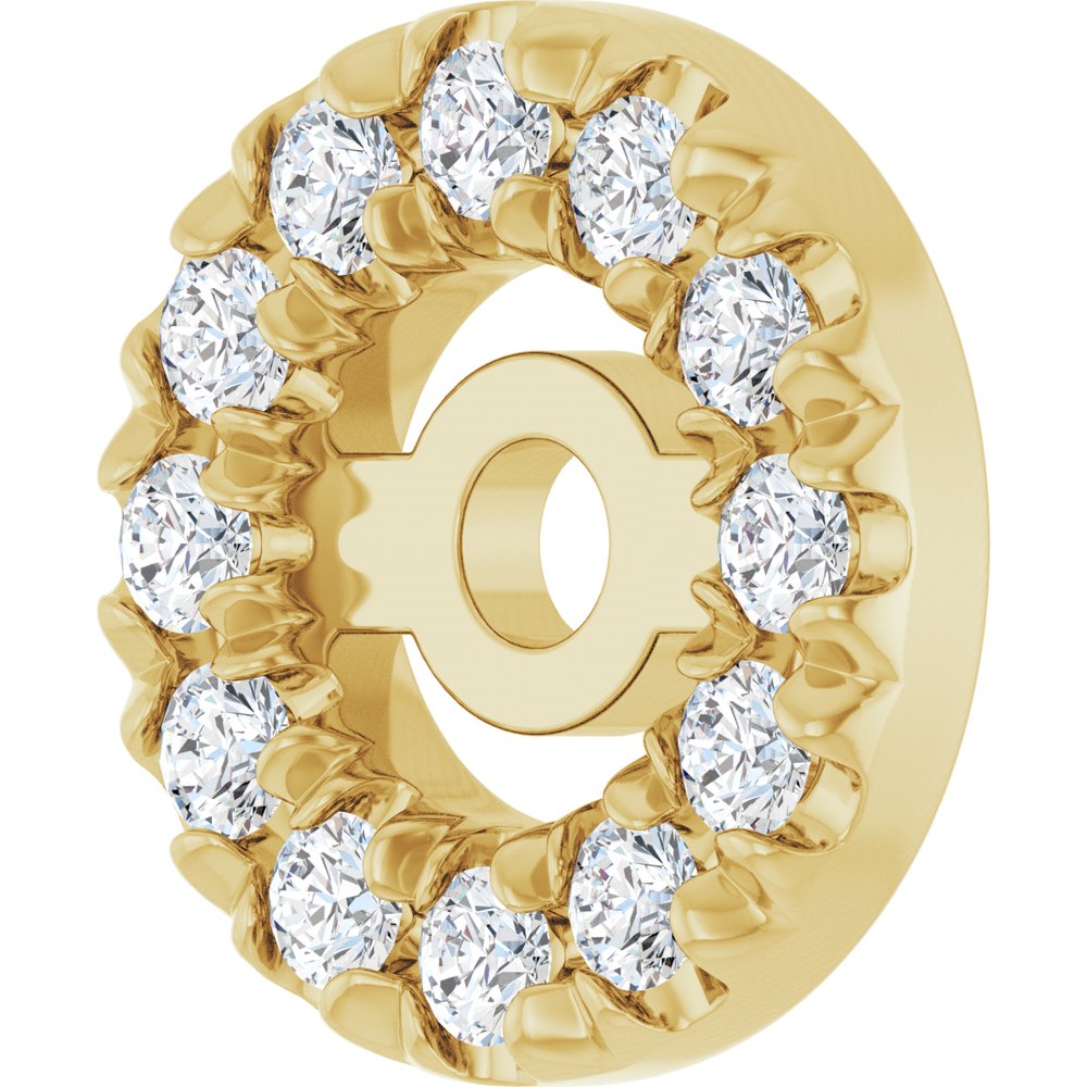 14K Yellow Gold 3 mm ID 1/10 CTW Natural Diamond French-Set Earring Jackets