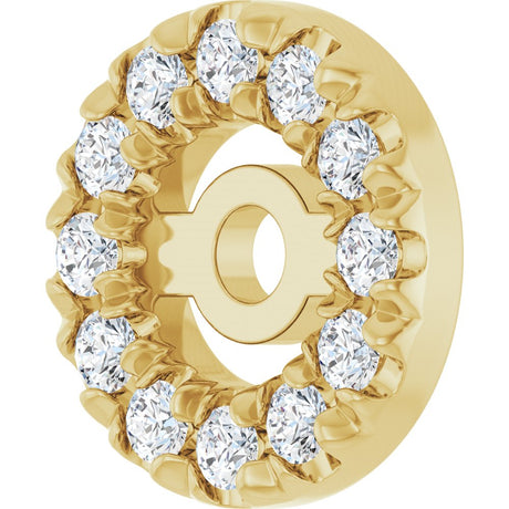 14K Yellow Gold 3 mm ID 1/10 CTW Natural Diamond French-Set Earring Jackets