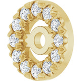 14K Yellow Gold 3 mm ID 1/10 CTW Natural Diamond French-Set Earring Jackets