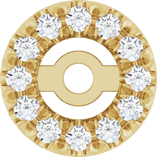 14K Yellow Gold 3 mm ID 1/10 CTW Natural Diamond French-Set Earring Jackets