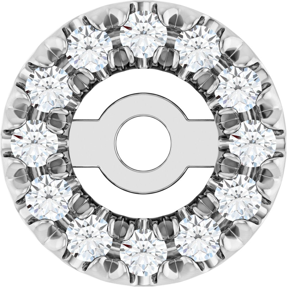 14K White 3 mm ID 1/10 CTW Natural Diamond French-Set Earring Jackets