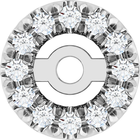 14K White 3 mm ID 1/10 CTW Natural Diamond French-Set Earring Jackets