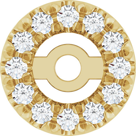14K Yellow Gold 3 mm ID 1/10 CTW Natural Diamond French-Set Earring Jackets