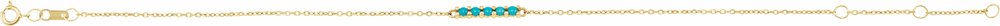14K Yellow Gold Natural Turquoise Bar 6 1/2-7 1/2" Bracelet