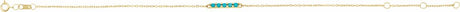 14K Yellow Gold Natural Turquoise Bar 6 1/2-7 1/2" Bracelet