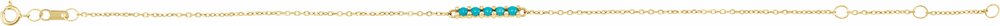 14K Yellow Natural Turquoise Bar 6 1/2-7 1/2" Bracelet