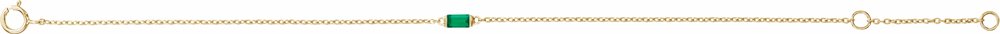 14K Yellow Gold Lab-Grown Emerald 6 1/2-7 1/2" Bracelet