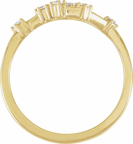 14K Yellow Gold 1/6 CTW Natural Diamond Libra Constellation Ring