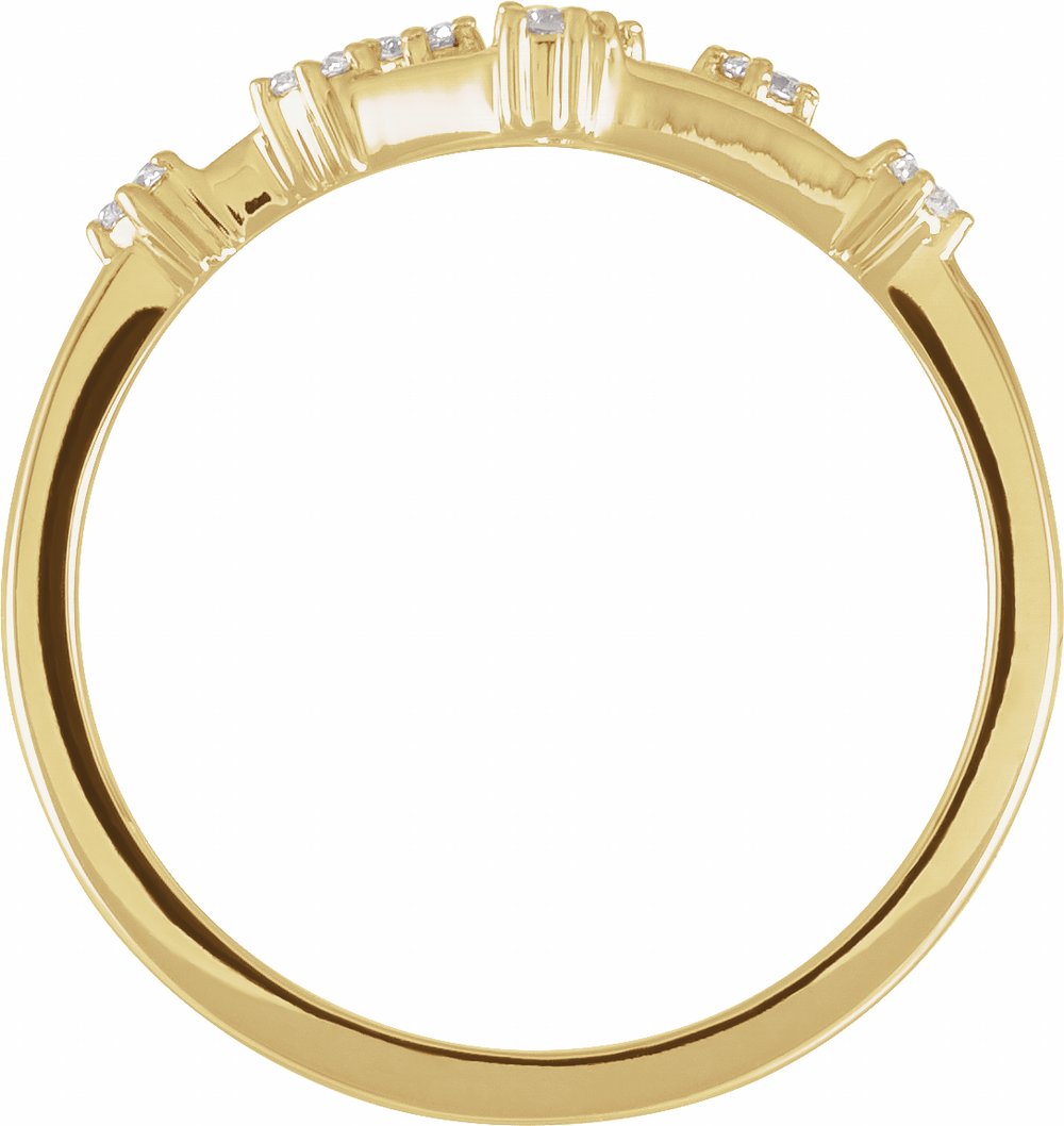 14K Yellow Gold 1/6 CTW Natural Diamond Gemini Constellation Ring