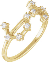 14K Yellow 1/5 CTW Natural Diamond Scorpio Constellation Ring