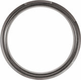 Black PVD Tungsten 8 mm Beveled-Edge Inlay Comfort-Fit Band Size 7