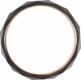 18K Rose Gold PVD Tungsten 4 mm Geometric Faceted Comfort-Fit Band