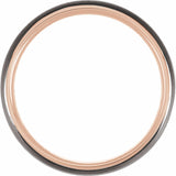 18K Rose Gold PVD & Black PVD Tungsten 5 mm Grooved Band