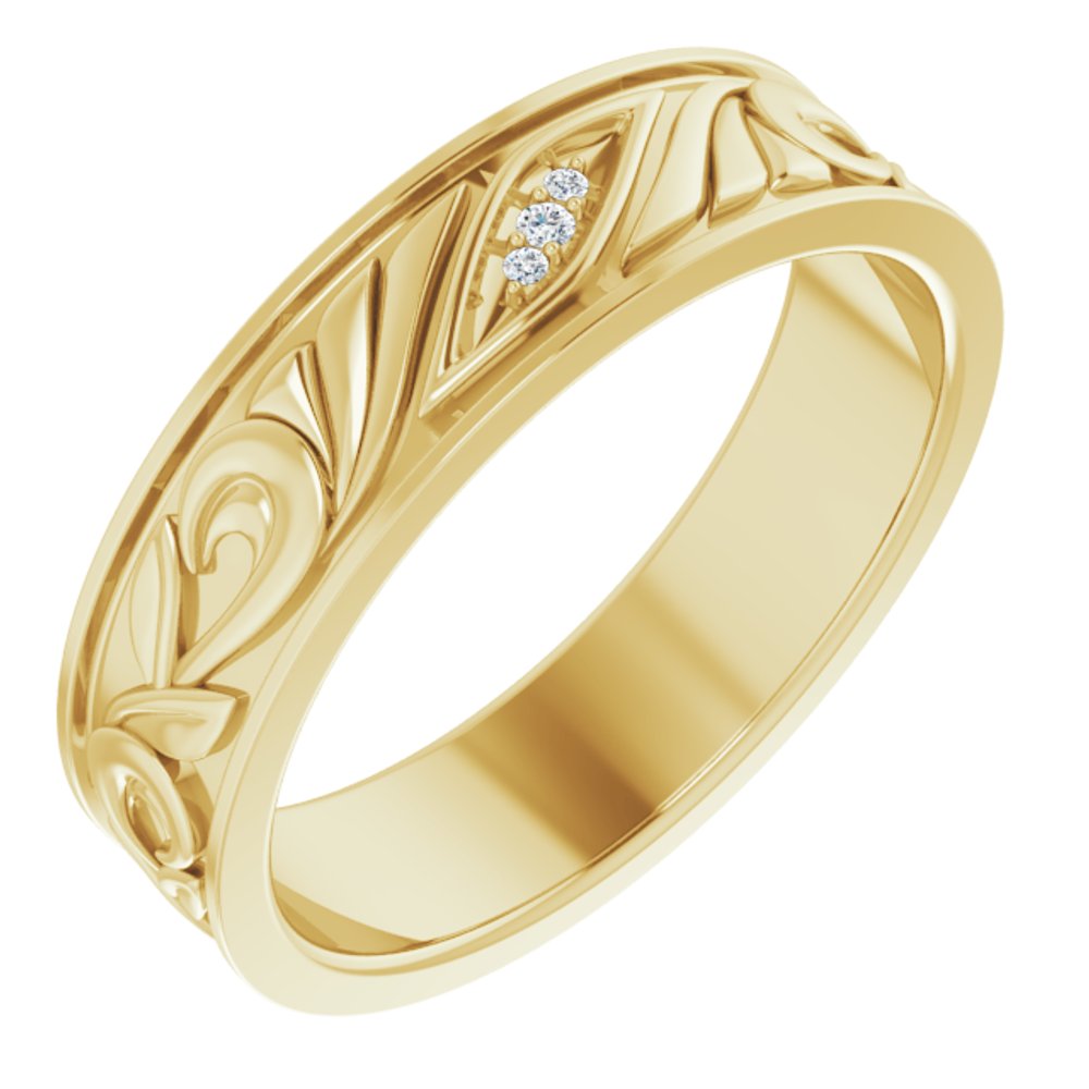 14K Yellow Gold .02 CTW Natural Diamond Band