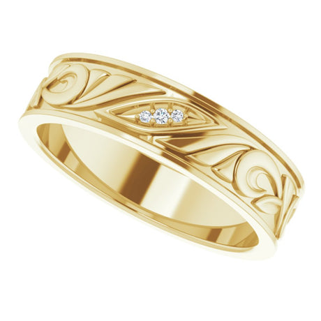 14K Yellow Gold .02 CTW Natural Diamond Band