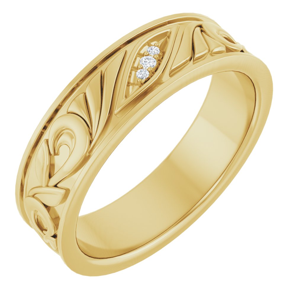 14K Yellow Gold .02 CTW Natural Diamond Band