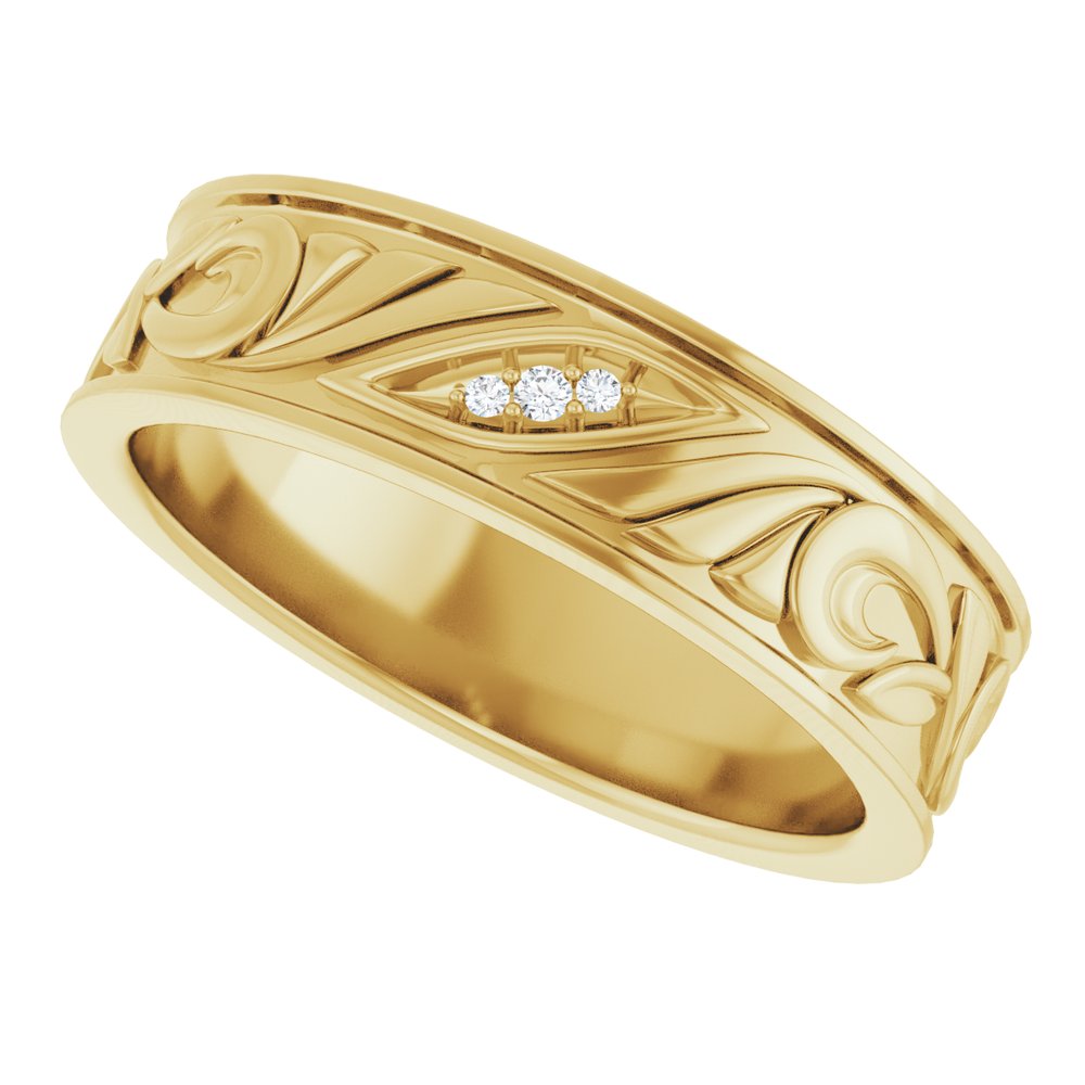 14K Yellow Gold .02 CTW Natural Diamond Band