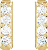 14K Yellow 1/8 CTW Natural Diamond Bar Earrings